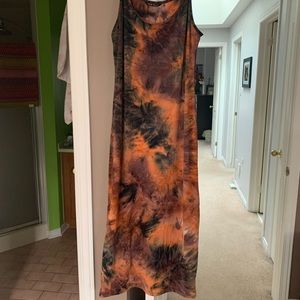 SHEIN tie dye spaghetti strap maxi tube dress